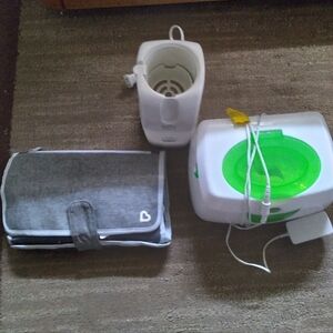 Baby bottle warmer travel changing pad wipe warmer